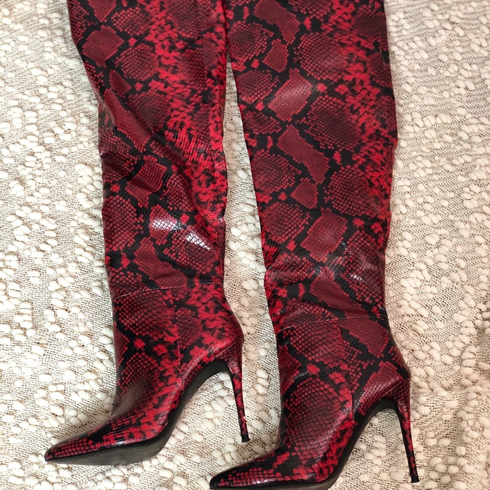 Thigh High Snakeskin Boots